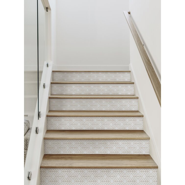 Diamond Geometric Art Deco Lines Peel And Stick Stair Riser Strips